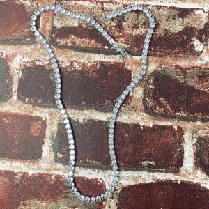 Iced Out Silver Hip Hop Tennis Chain CZ Stones High Gloss 20IN 5MM